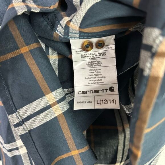 Carhartt Women's Large Fairview Plaid Button Down Shirt - Picture 7 of 10